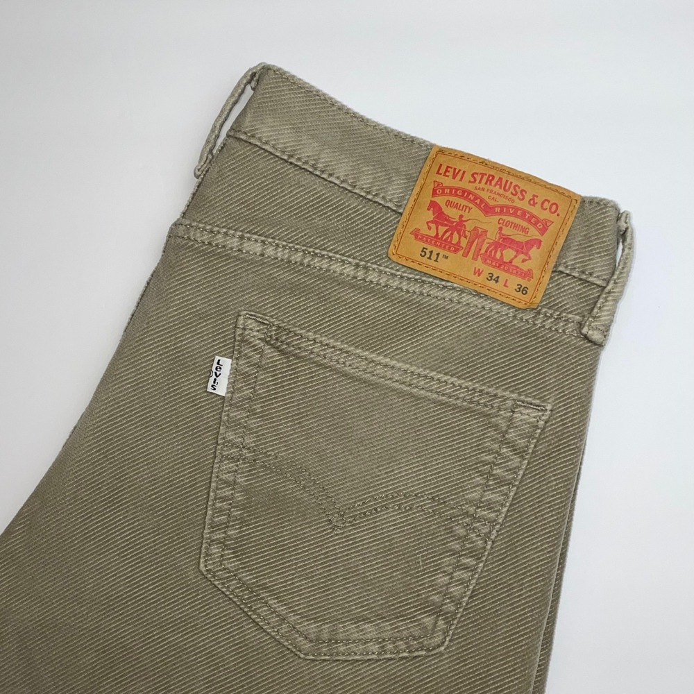 Levis 511 Slim Fit Corduroy Pants Mens 34x36 Tan Khaki Stretch Cotton Blend